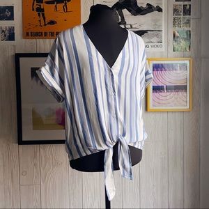 Striped Tie Front Top Brand New with Tags Stitchfix Spring Summer Coastal Casual